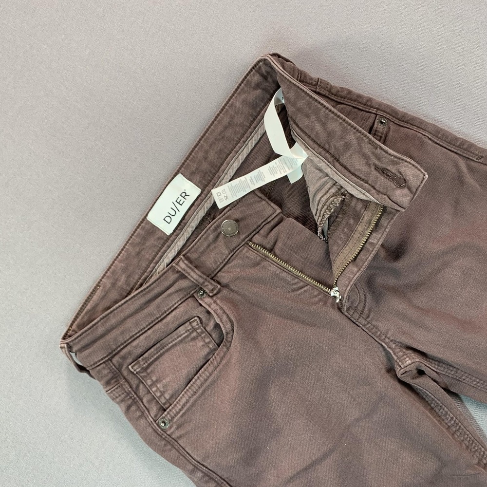 DU/ER Jeans Womens 25x31 Brown‎ Mid Rise Skinny Stretch Denim Casual WFNK1004